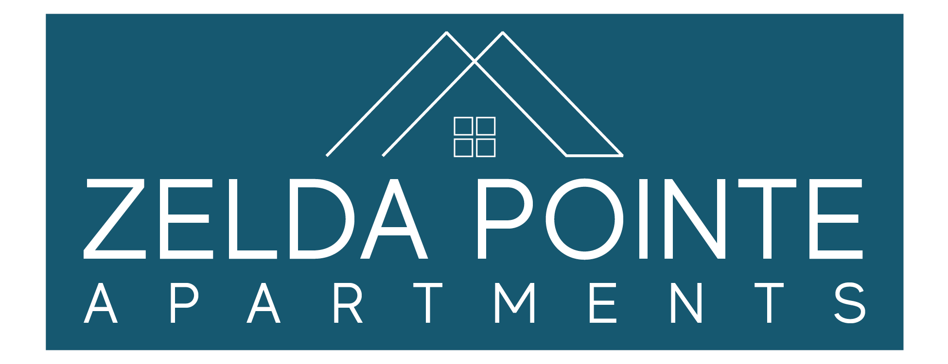a blue logo with the words zelea pointe apartments on it